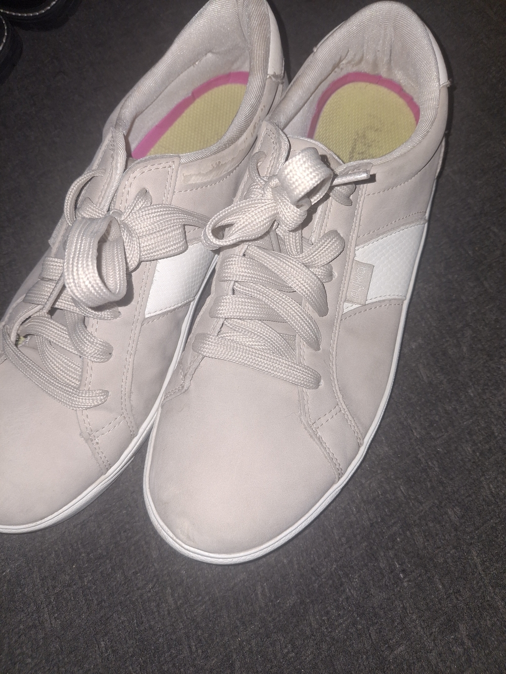 Ryka Women's Light Beige Lace-Up Sneakers with White Side Panel
